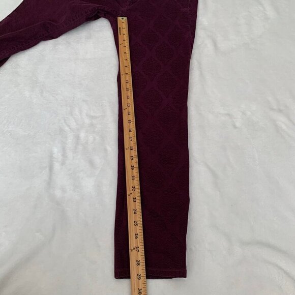 LOFT modern skinny maroon baroque texture skinny stretch ankle pants - Picture 8 of 8